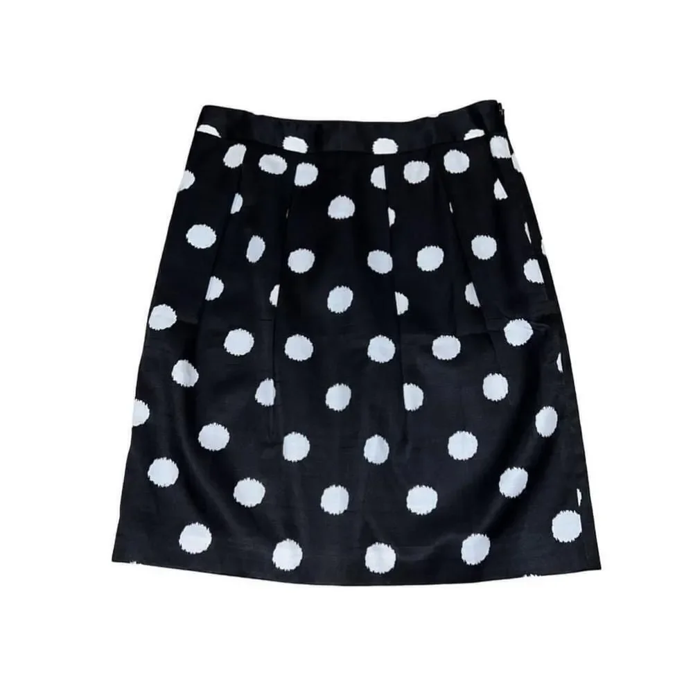Women's Ann Taylor LOFT Black Polka Dot Skirt Size 0 - Picture 3 of 5